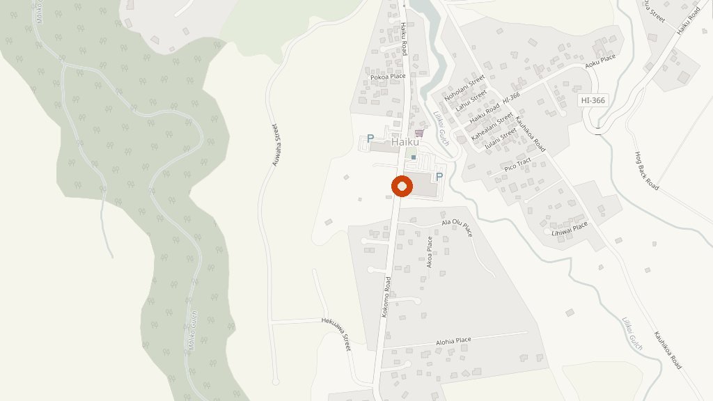 Map showing Studio 303 on Haiku Road in Haiku-Pauwela, Maui